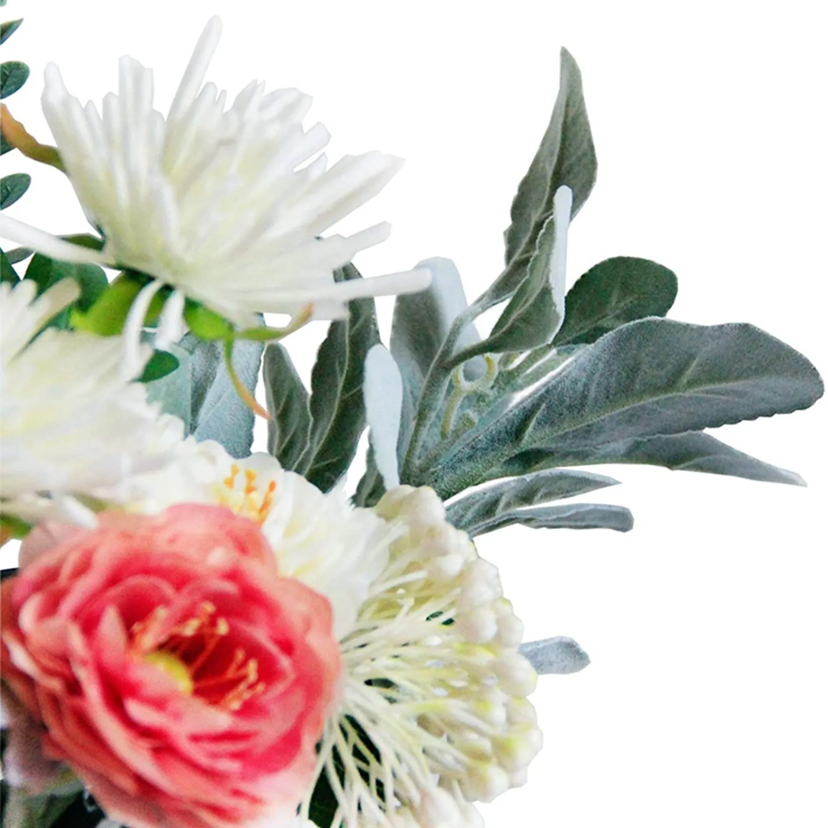 

A23P 60 шт. искусственные флокированные листья ягненка, стебли пыльного миллера, флокированные дубовые листья, листья ягненка для дома, свадьбы, сделай сам