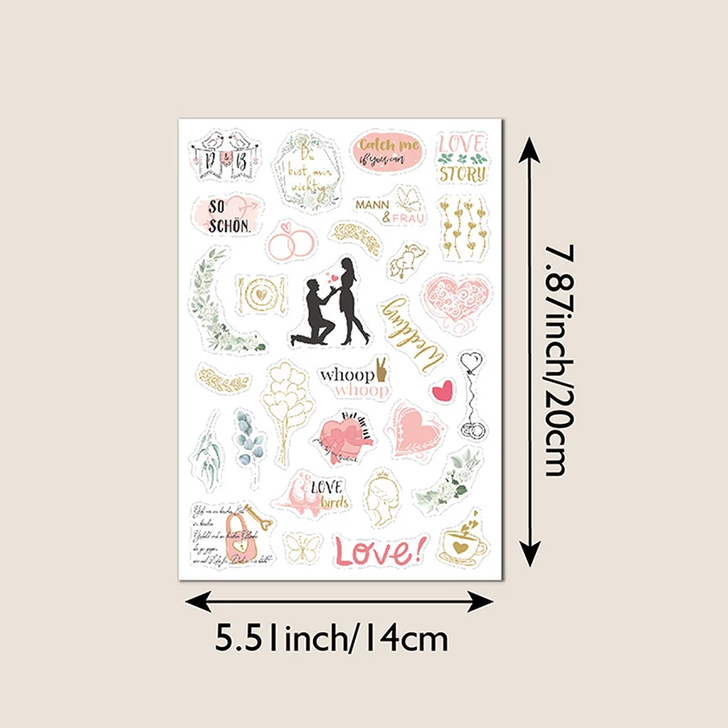 230 قطعة/8 ورقة ملصقات سكرابوكينغ ذاتية الصنع لزينة الزفاف الشفافة لدفاتر الزوار ملصقات الحرف الفنية #6