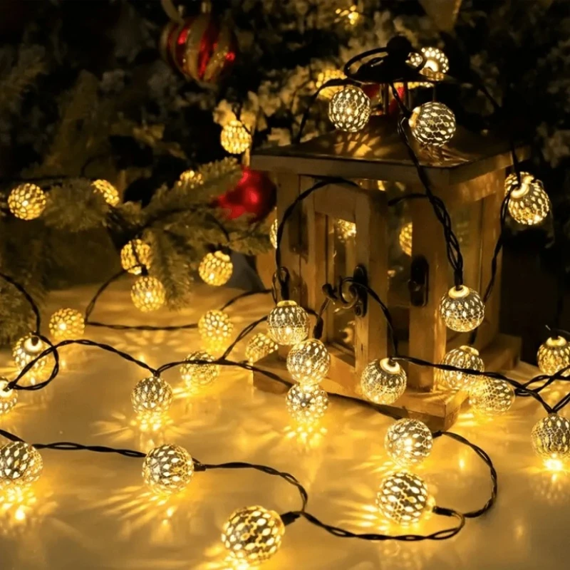 5/7m Outdoor and Indoor Waterproof Moroccan Fairy Lights Solar Led Lights for Room Decor Garden Yard Patio Party Christmas Party