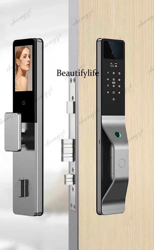 Automatic graffiti smart door lock, electronic, household fingerprint, smart door lock