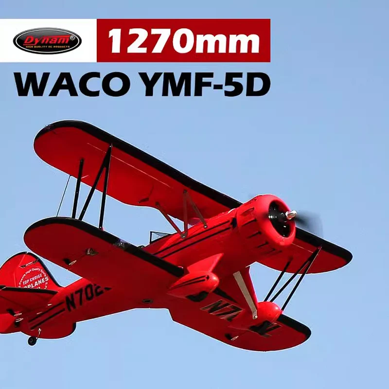 Dynam Waco Ymf-5d 1270mm Wingspan Intelligent Biplane Electric Model Remote Control Fixed Wing Aircraft Outdoor Aircraft