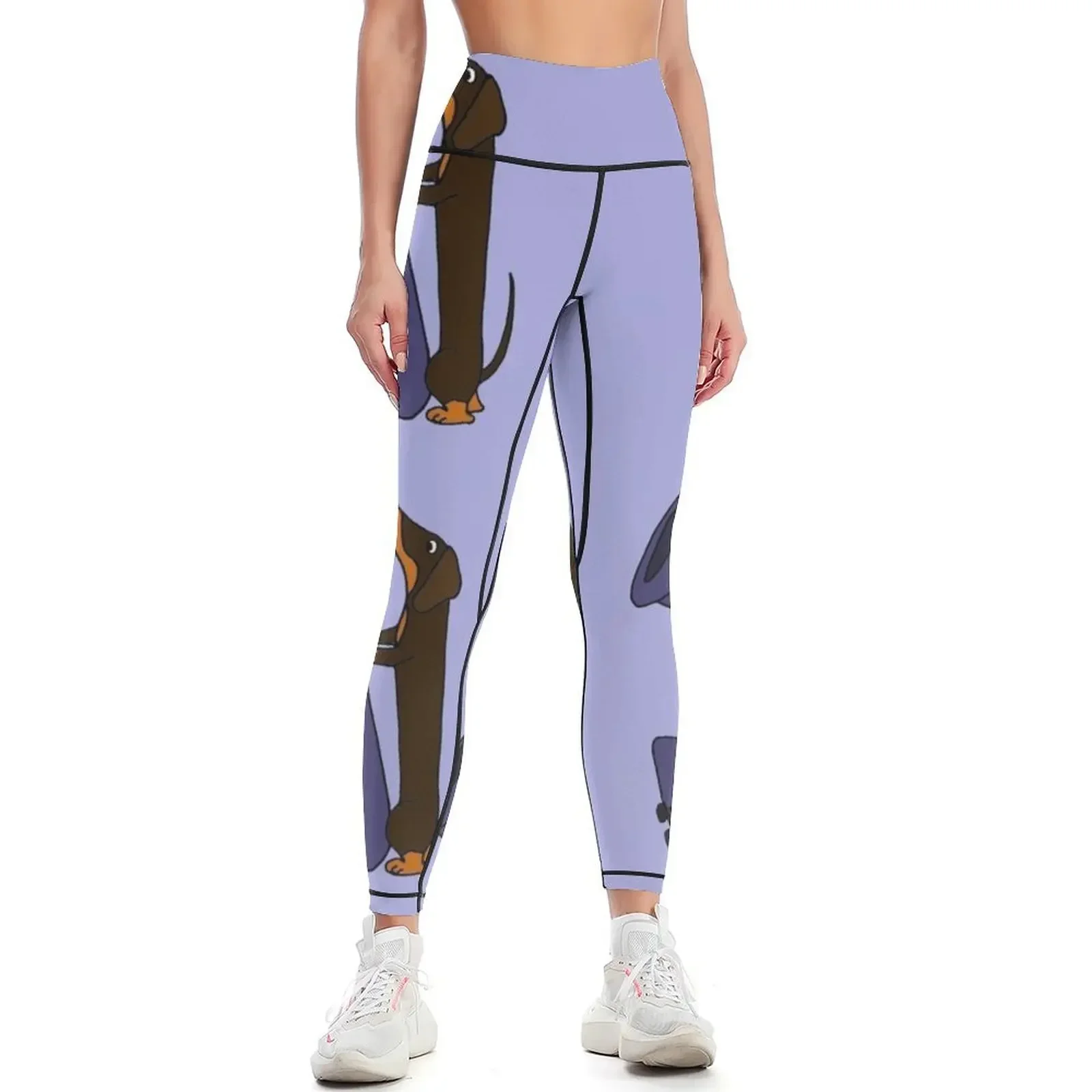 

Cool Funny Dachshund Dog Playing Blue Saxophone Leggings Women's sports sport pants sports woman gym Womens Leggings