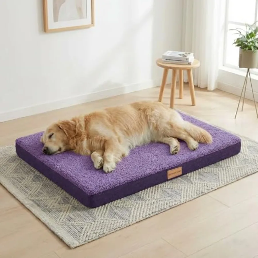 

Ортопедическая лежанка XL для собак крупных пород 48''x30'', мягкая, водонепроницаемая, с пеной Egg Crate, большой матрас для клеток для животных со съемным моющимся чехлом