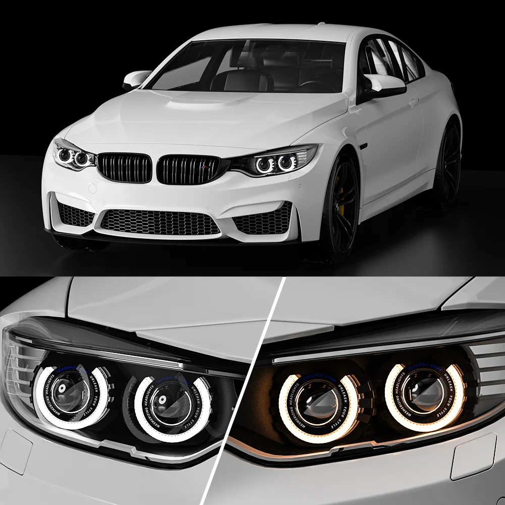 

2 шт. 2,5/3 дюйма светодиодные кожухи «ангельские глазки» 7D Glory Crystal DRL чехлы с функцией сканирования, регулировкой яркости, указателем поворота, управлением через приложение