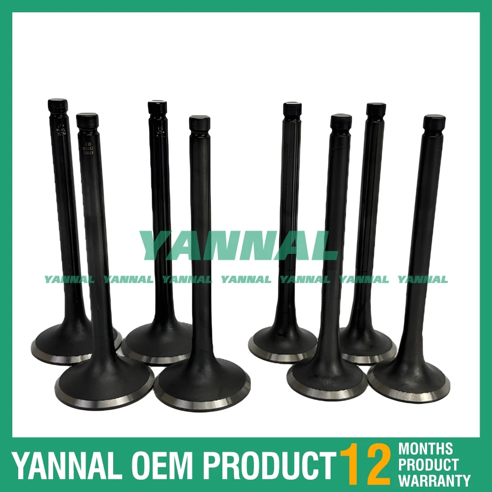 High quality 8PCS Intake and Exhaust Valve For YunNei YN33GBZ Engine Parts