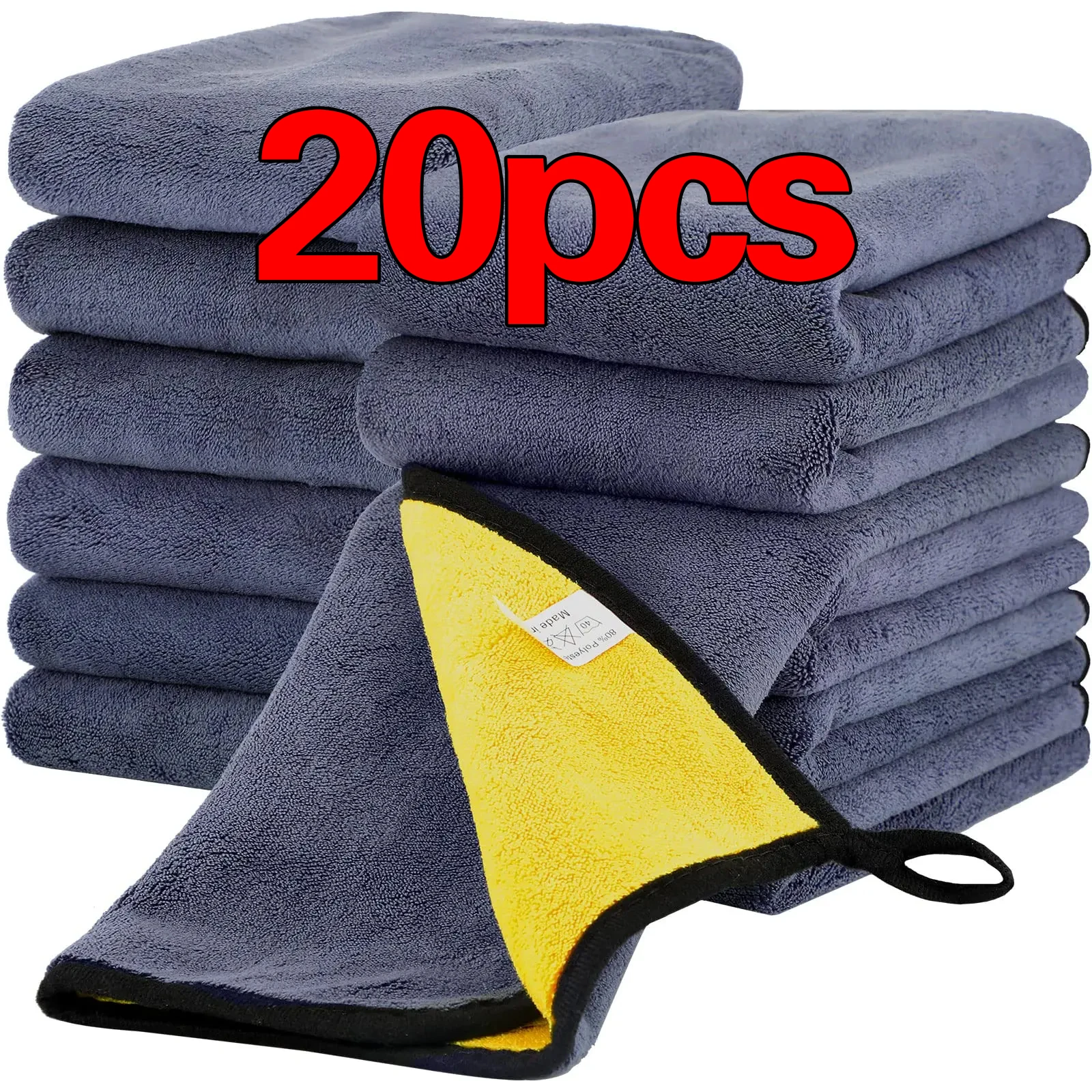 Toallas de microfibra para coches, paño de limpieza grueso de 16x16 pulgadas, 800 GSM, toallas para detalles absorbentes automáticas, paño de lavado y secado, regalos