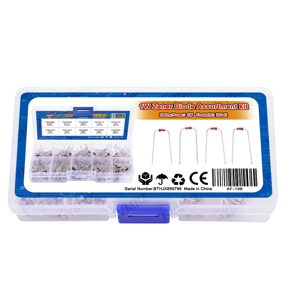 10Values*20PCS 8.2V 9.1V 10V 11V 8.2V~22V Zener Diode Assortment diy kit Electronic set pack 12V 13V 15V 16V 18V 22V Component