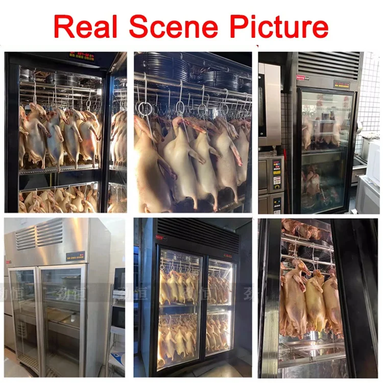 Big Capacity Economical Three Glass Door Cool Air Dryer Hang Duck Chicken Display Drying Cabinet For Commercial Use