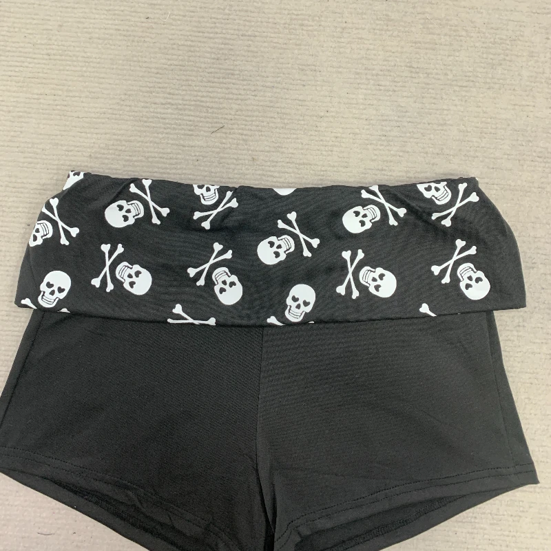 

2025 Spring New Spicy Girl Slimming Casual Women's Shorts Skeleton Gothic Fashion Casual Shorts y2k