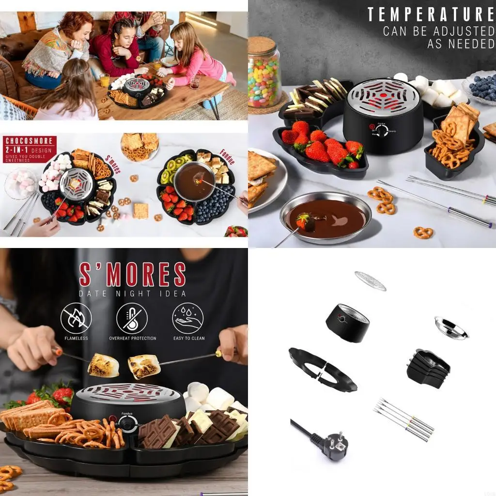 Chocolate Electric Hot Pot with Fruit Tray Electric Fondue Maker