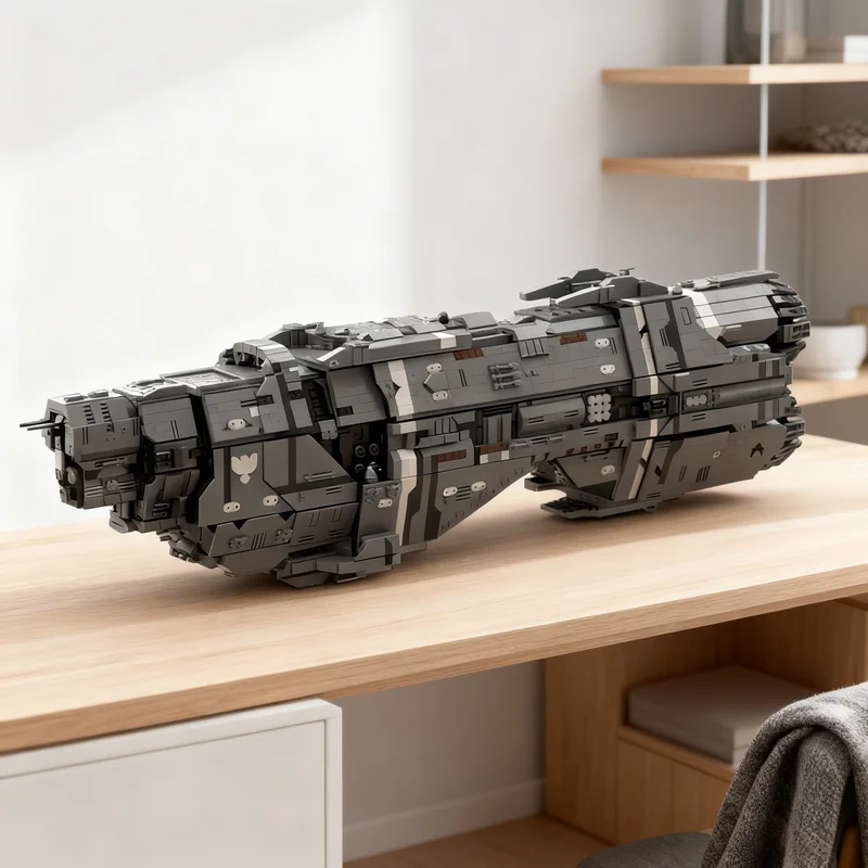 

6840 деталей MOC: Модель космического корабля UNSC Leviathan (Тяжелый крейсер) — Конструктор, Архитектурная игрушка, Рождественский подарок для детей