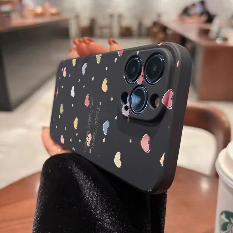 Smart Heart and Colorful Lout Phone Case For iPhone 17 16 15 14 13 12 11 Pro Max XS X XR 7 8 Plus 16E 17 Air Soft Silicone Cover