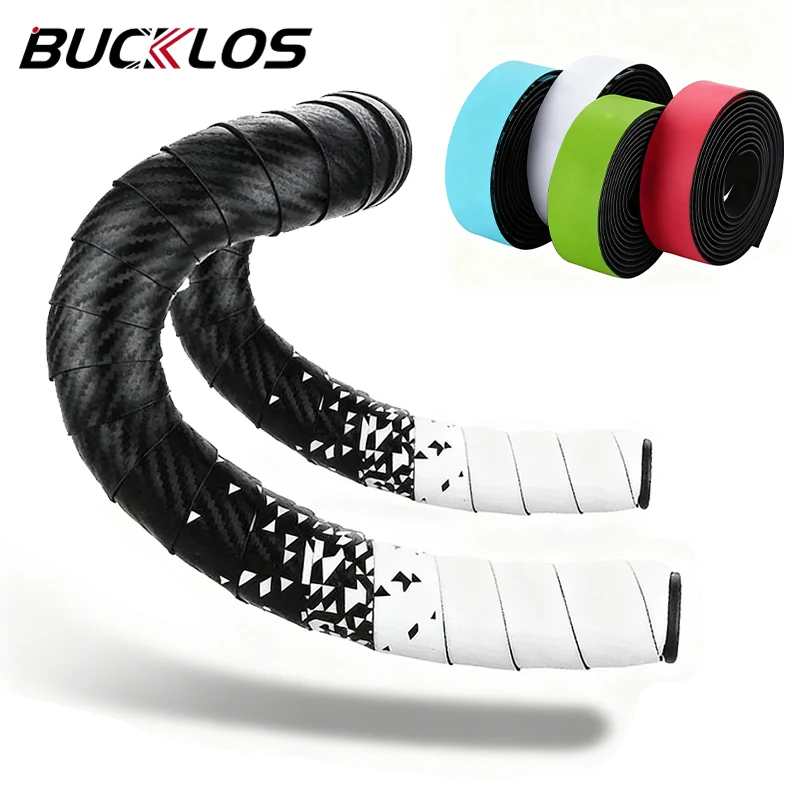 

BUCKLOS Road Bike Handlebar Tape Anti-Slip PU Handle Bar Wrap Tapes Shock Absorbing Bicycle Handle Durable Tape Cycling Belts
