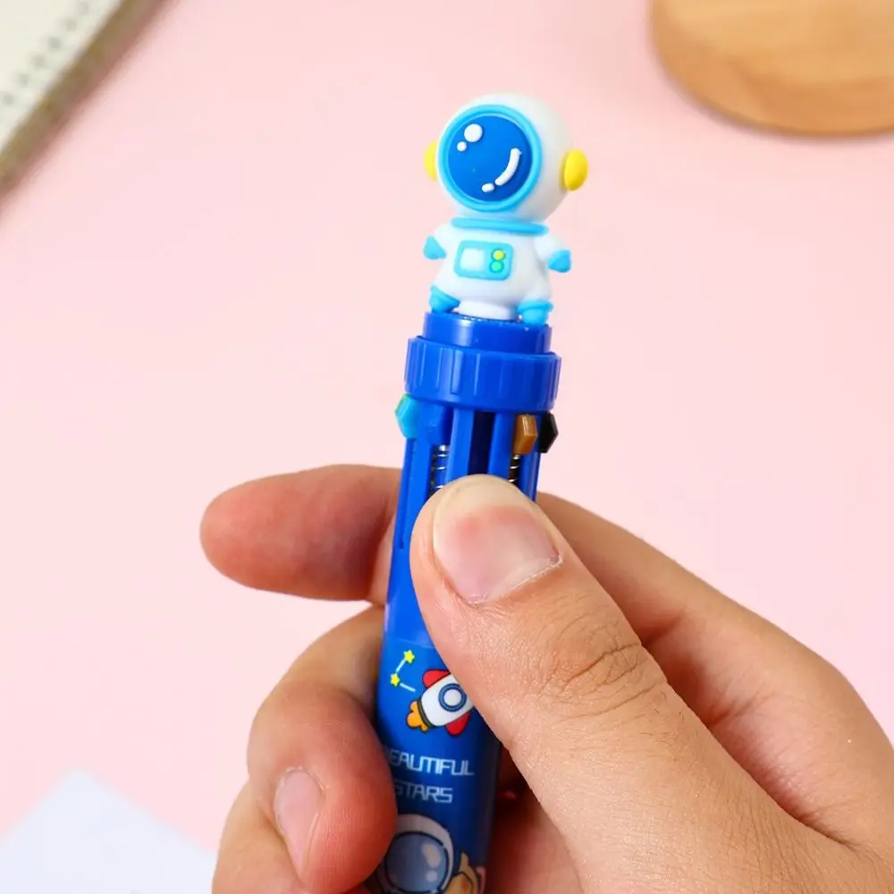 Multifunctional Astronaut Color Ballpoint Pen Astronaut Colorful 10 Colors Ballpoint Pen Cartoon Quick Dry Multicolored Pen