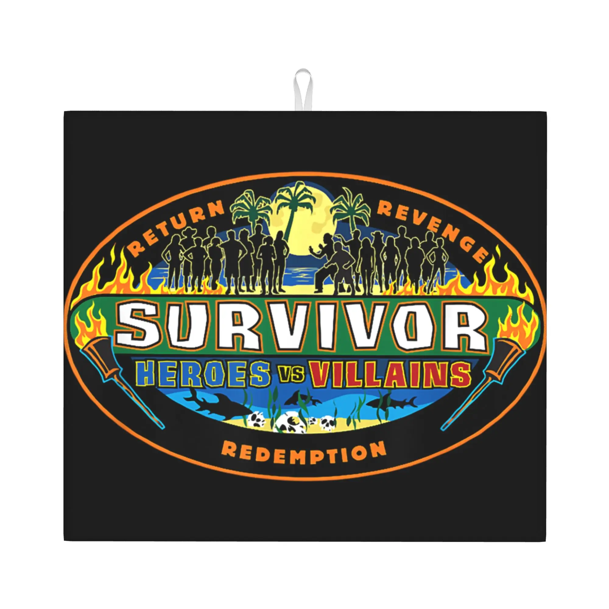 Drying Mat For Kitchen Reality TV Survivors Heroes Vs Villains Water Absorbent Waterproof On Slip Kitchen Counter Protector Mat