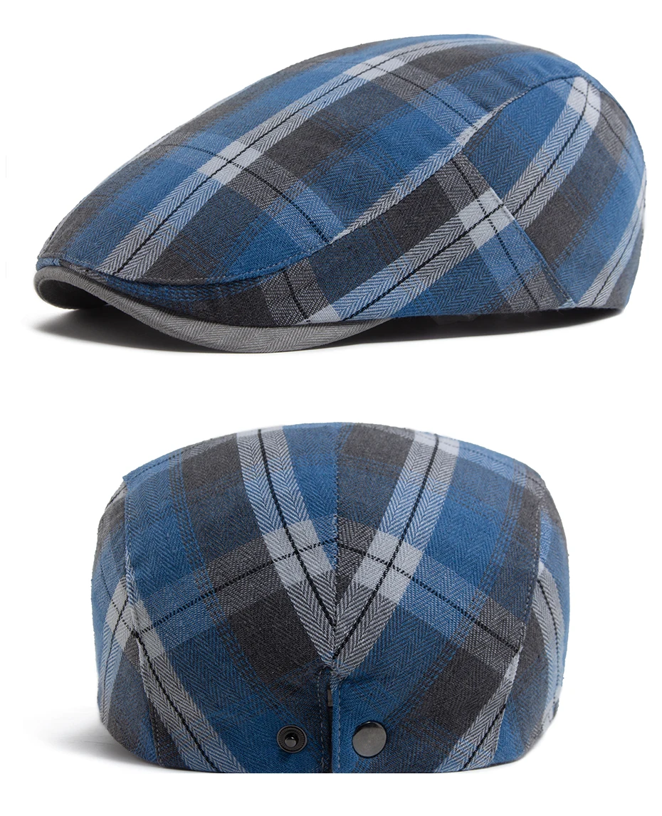 Sommer Plaid Dünne Baskenmütze Frauen Männer Mode Vintage Visier Hut Casual Weibliche Newsboy Caps Retro Flache Kappe Für Frühling Herbst Neue – Detail 9