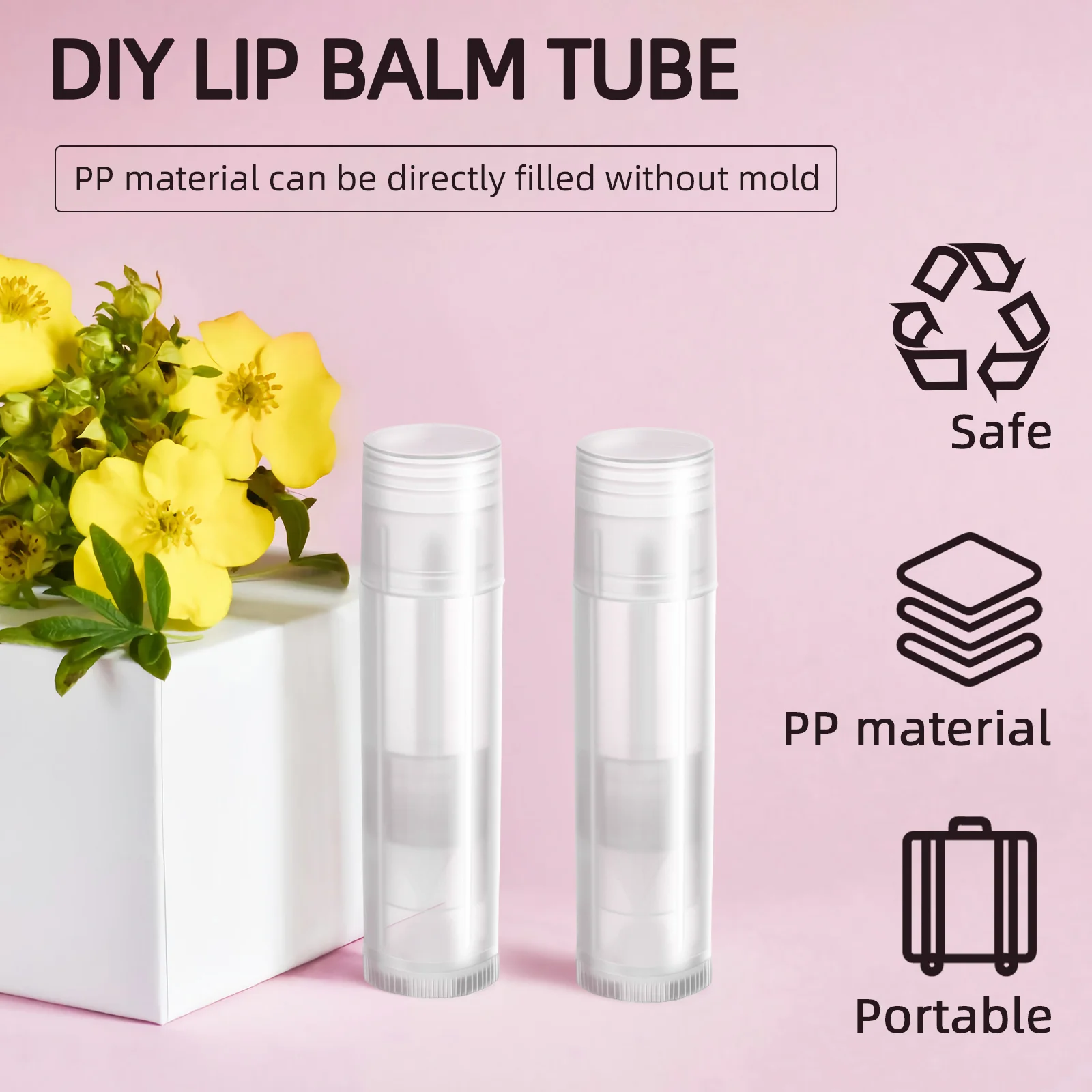 25pcs Empty Lipstick Tubes Plastic Lip Gloss Tubes DIY Empty Lip Gloss Containers Lip Balm Containers