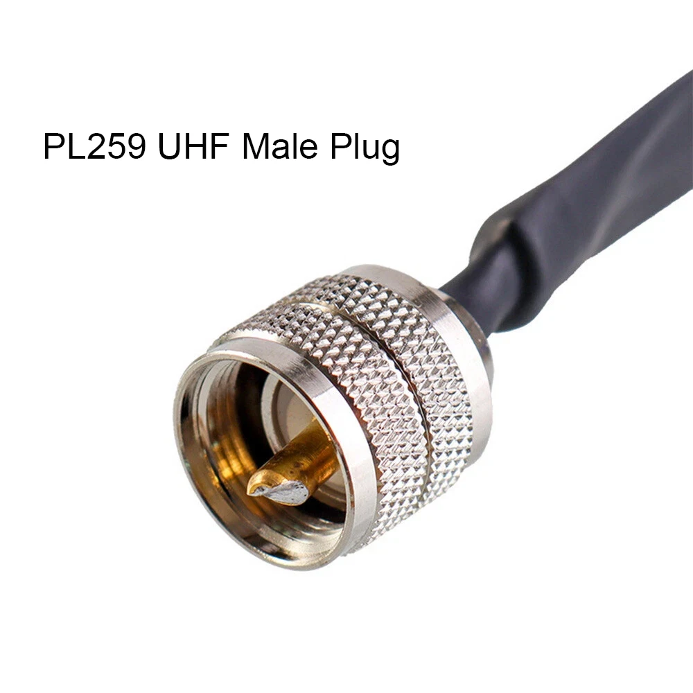 Door Window Pass Through Flat RF Coaxial Coax Cable PL259 UHF Male To SO239 UHF Female 40cm Cable