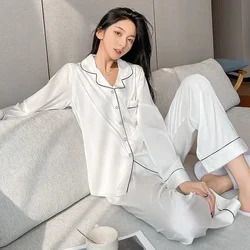 Women Silk Satin Pajamas Pyjamas Set Sleepwear Pijama Couple Pajamas Suit Dropshipping Sales  Loungewear Women