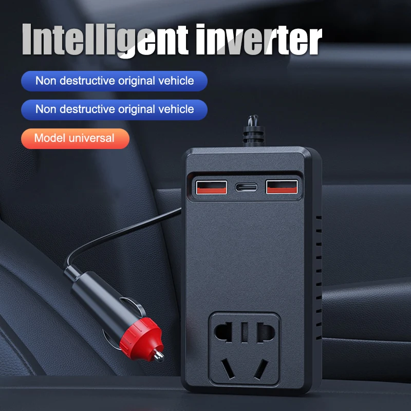 New Universal 150W Car Inverter DC 12V/24V To 110V/220V Auto Power Converter Adapter USB Type C Chargers Car Inverter For