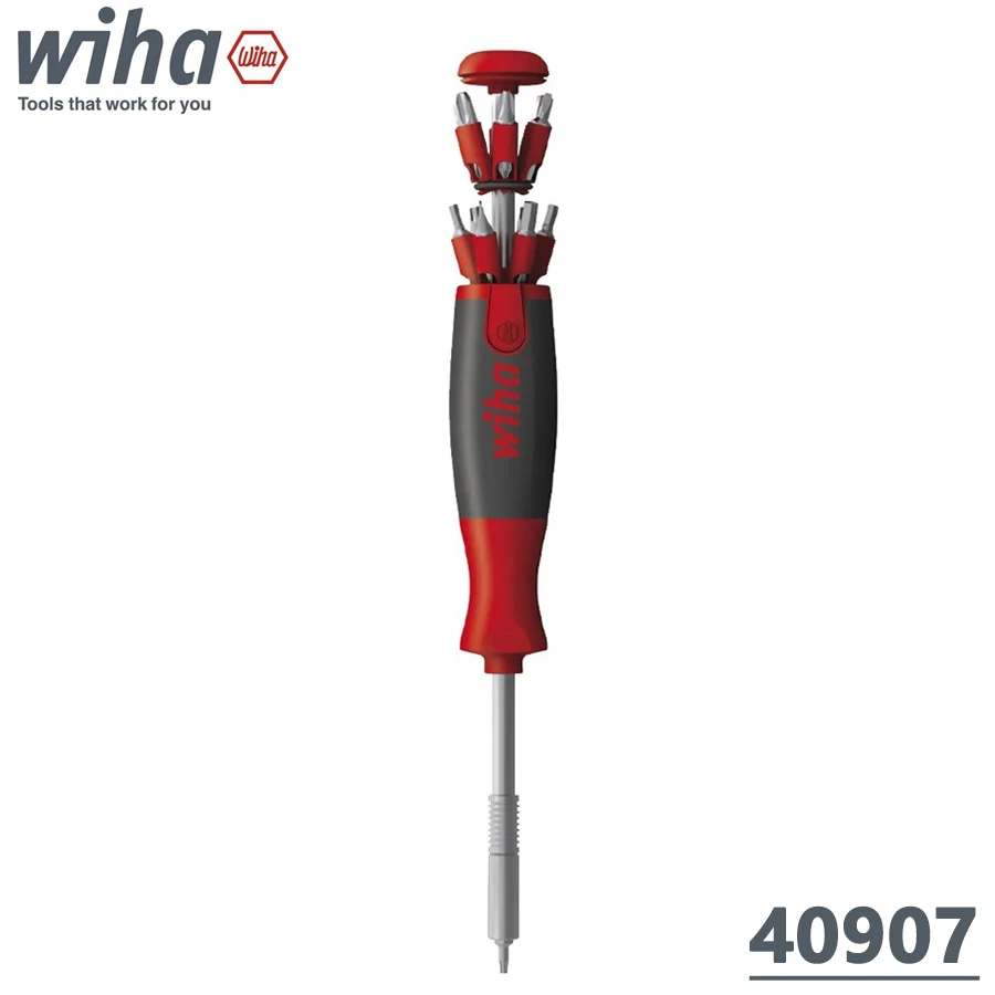 

WIHA 40907 26-in-1 LiftUp Screwdriver Set with 13 Double-ended Bits for Phillips, Slotted, Torx,Hex, Pozidriv and Square Recess