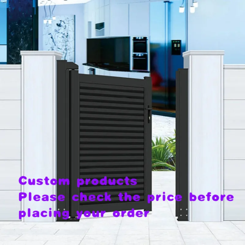 custom.Aluminum Outdoor Fence Panels Horizontal Slats Design Durable Metal Trellis  House Security Garden Privacy Door