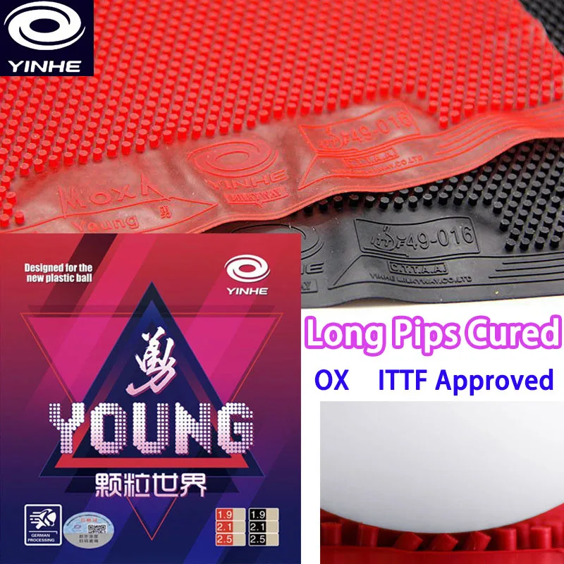 

YINHE Young Long Pips, резиновая накладка для настольного тенниса OX, высота частиц 2,1 мм, одобренная ITTF, резина для пинг-понга для соревнований