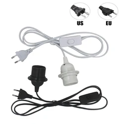 Soporte de Base de lámpara con enchufe europeo y estadounidense, Cable de alimentación de 1,8 m, E27, accesorio colgante LED, adaptadores de Cable de enchufe con interruptor