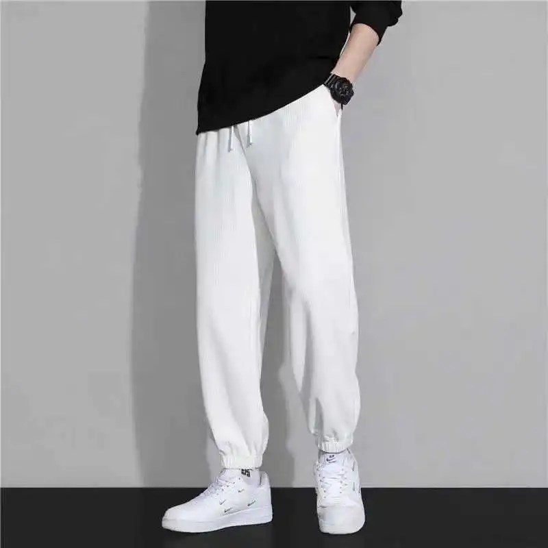 

Spring Men Clothing Solid Color Hong Kong Breeze Sports Casual Straight All-match Handsome Trend Korean Version Simplicity Pants