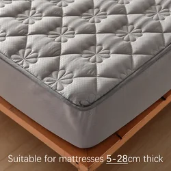 Thickened Quilted Mattress Cover Breathable Soft Bed Cover Bed Linen Elastic Fitted Sheet for Twin Full Queen King Bed