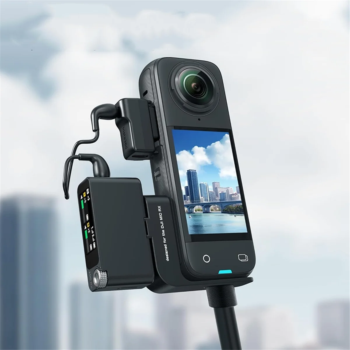 حامل الحذاء البارد BISMZ لـ Insta360 X4 X3 X2، حامل ميكروفون DJI Mic RX وملحقات لتسجيل الصوت المحسن