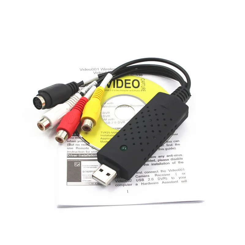 Adapter USB 2.0 do AV do przechwytywania wideo konwerter łatwiejszy Cap USB Audio urządzenie do przechwytywania wideo TV DVD VHS DVR dla Win10