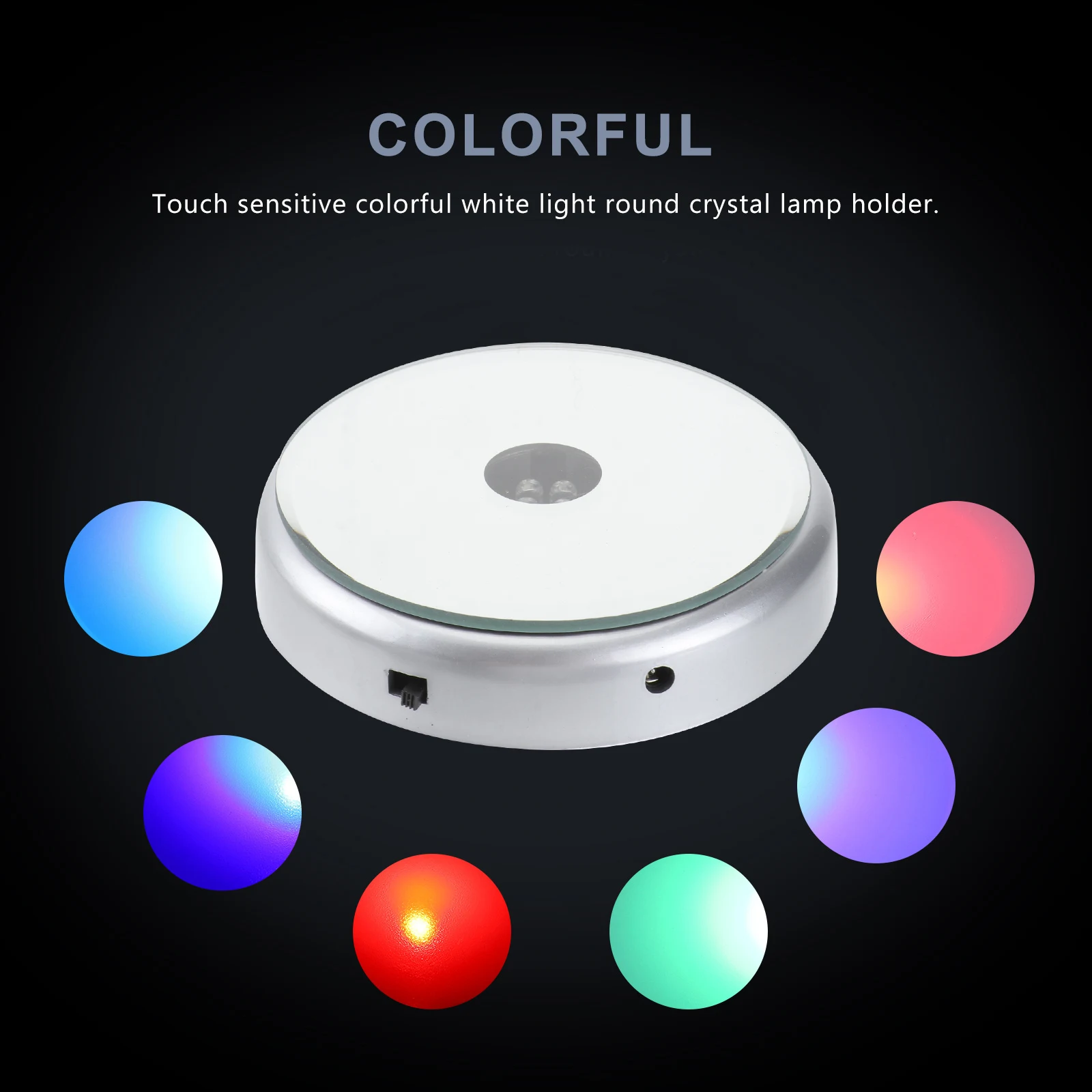 

9Cm Round Glowing Light Base 4 Led Colorful Luminous Lamp Holder For Weddings Party Decor Desktop Ornament Reusable