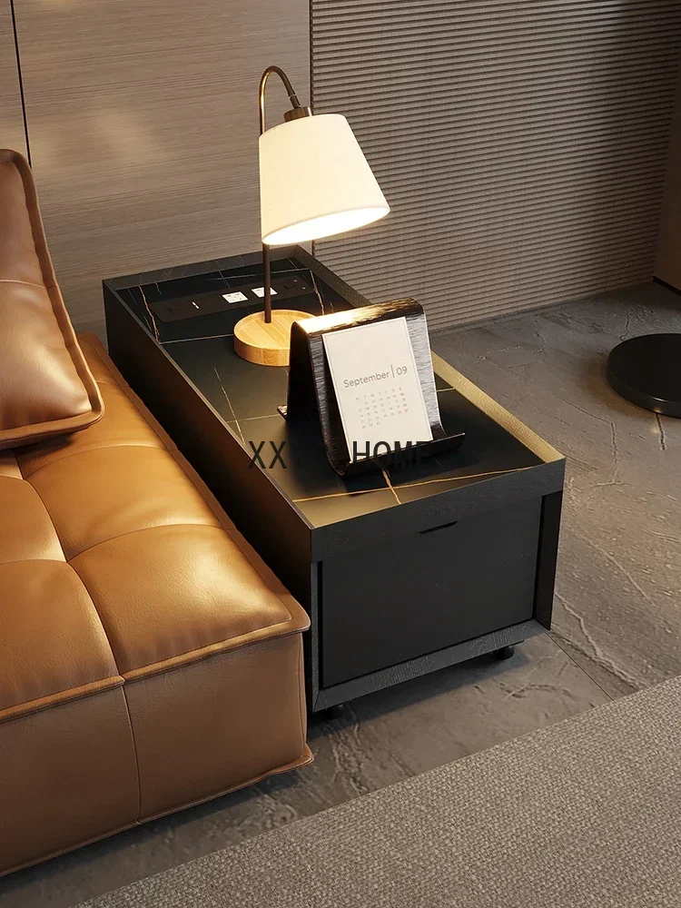 Household Sofa Solid Wood Commercial Rotating Socket Wireless Charging Living Room Side Table