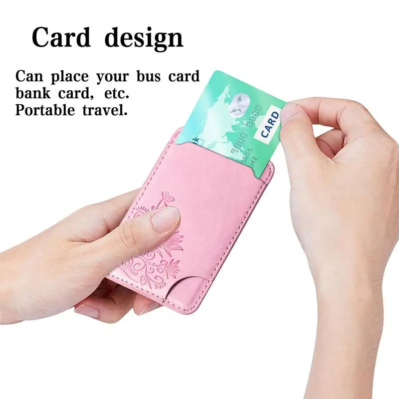 Portable Women Men Phone Card Holder Wallet Bus Card Business Credit Holder Case Self-Adhesive Fashion Phone Pocket