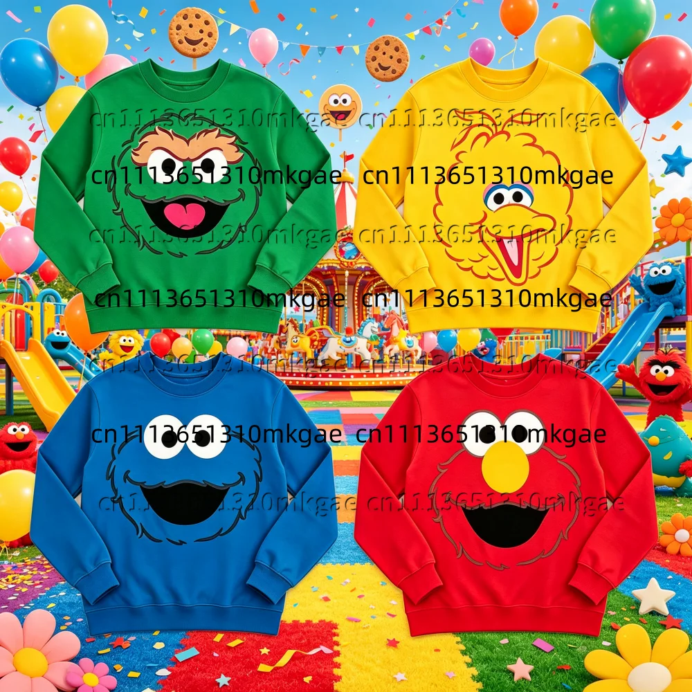 Sesame Sesame Street Toddler Boy Girl Long sleeves Elmo Oscar Big Bird Cookie Monster Cute Cartoon Character Men Woman Sweatshirt - Aliexpress Deal