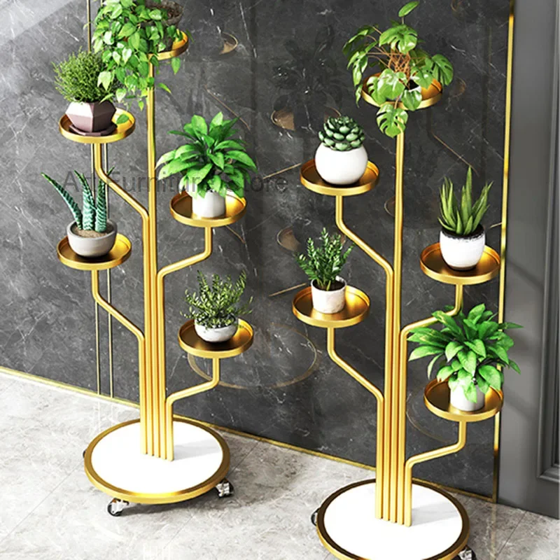 Modern Display Plant Shelf Rack High Quality Metal Living Room Luxury Plant Stand Nordic Golden Estanteria Plantas Furniture