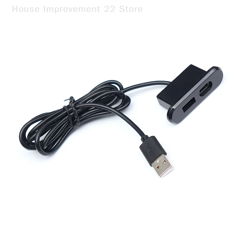 لطاولة غرفة النوم المكتبية مآخذ راحة 1 USB-A و1 Type-C مدمجة في مخرج طاقة مخفي لسطح المكتب مع سلك تمديد 1.2 متر