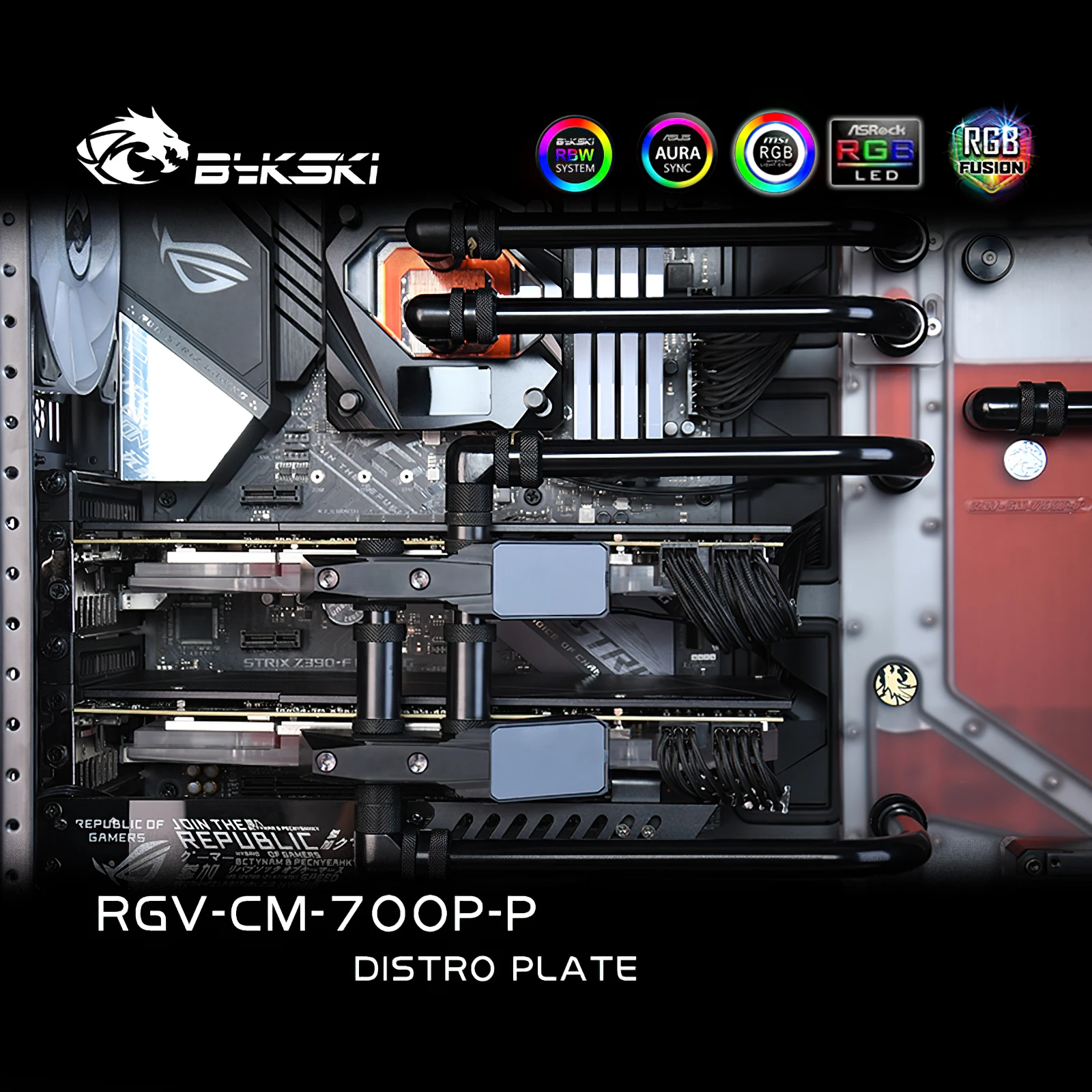 Bykski Distro Plate Water Cooling Kit dla CoolerMaster COSMOS 700P Chassis Case CPU GPU RGB RGV-CM-700P-P
