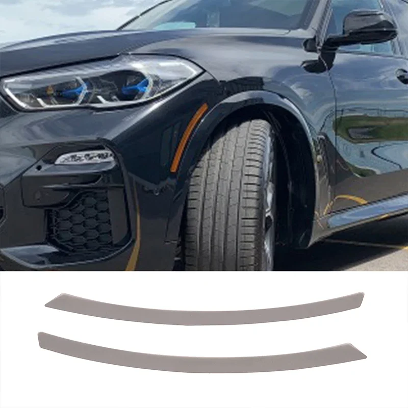 

For BMW X5 F15 2014 2015 2016 2017 2018 PVC Black Film Car Front Turn Signal Wheel Eyebrow Cover Trim Sticker Car Accessories