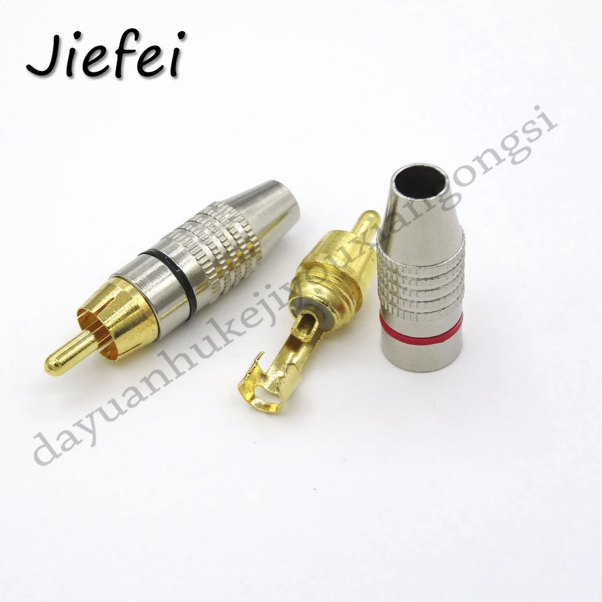 200Pcs RCA male Jack Plug Solder Audio Video Adapter Connector RCA Female Balck Red Convertor Gold Plated For Coaxial Cable