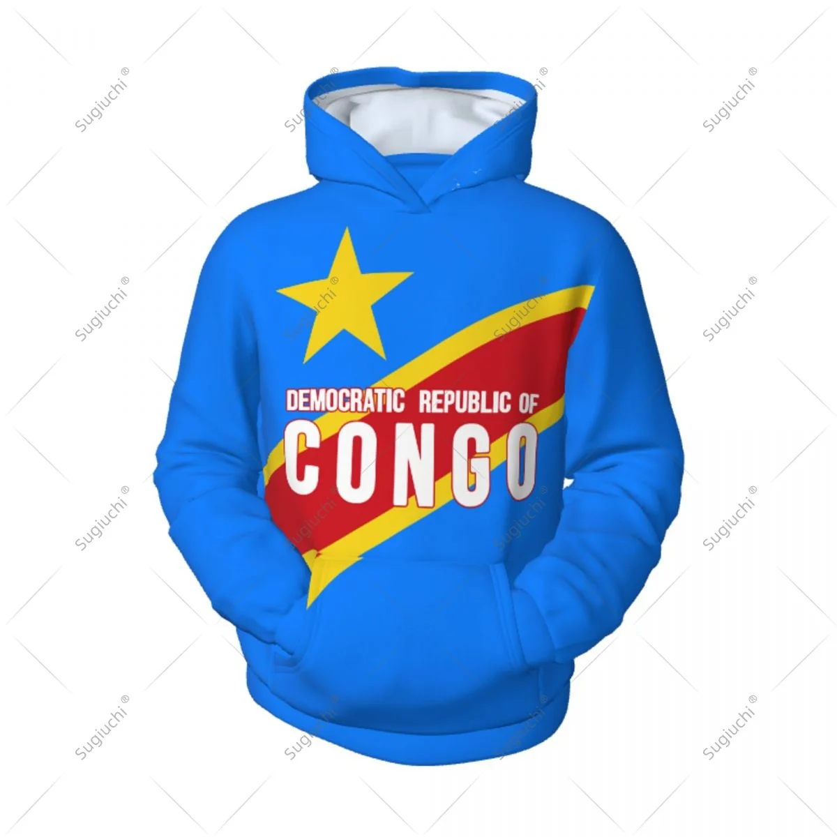 Unisex 3D Youth Hoodie Democratic Republic Of Congo Flag Kids Boys Girls Sweatshirt Pullover Hoodies Polyester
