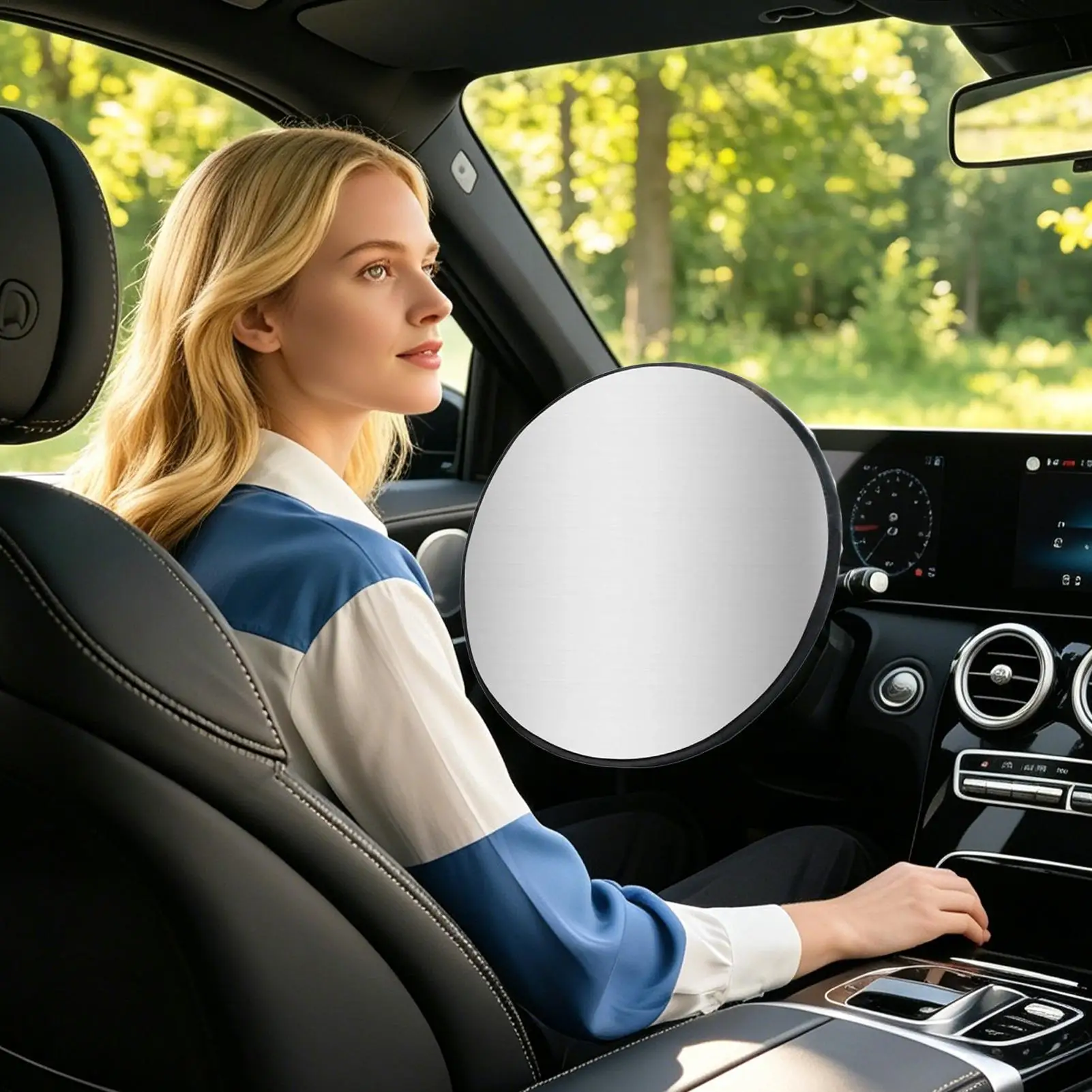 Car Steering Wheel Sun Shade Cover UV-Blocking Steering Sun Protection Cover 43CM Universal Sun Visor Protector Prevent Aging