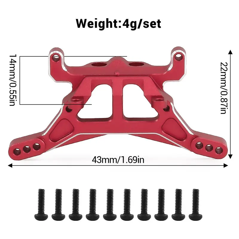 Aluminum Alloy Front Rear Shock Absorber Bracket for 1/24 Losi Micro-B 2WD LOS-1770S RC Car Upgrade Parts