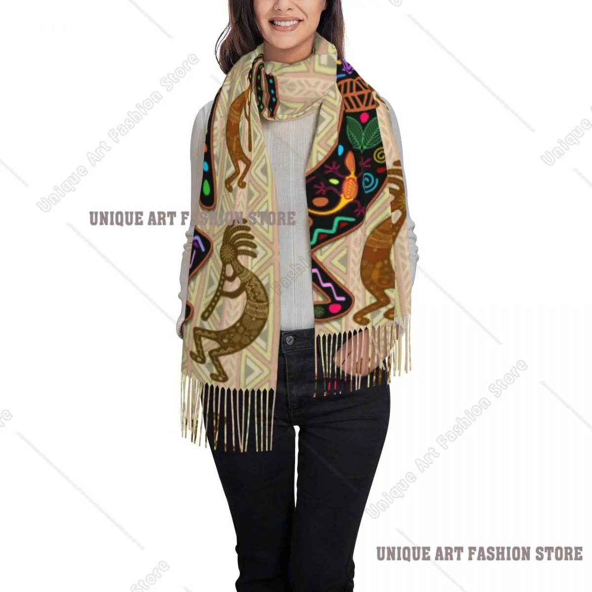 Scialli caldi invernali da donna con sciarpa tribale africana personalizzata avvolge sciarpe femminili