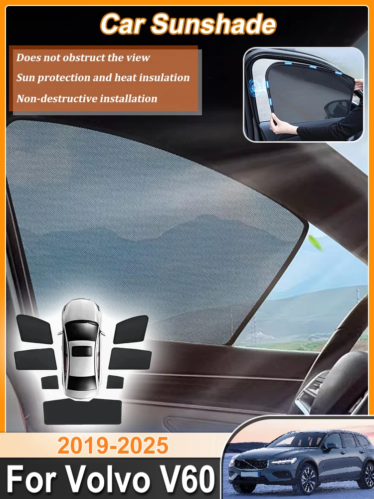 Auto Sun Visor For Volvo V60 Accessories MK2 2019 2020-2025 Windshield Frame Blind Window Sun Visor Shade Anti-UV Car Body Kits
