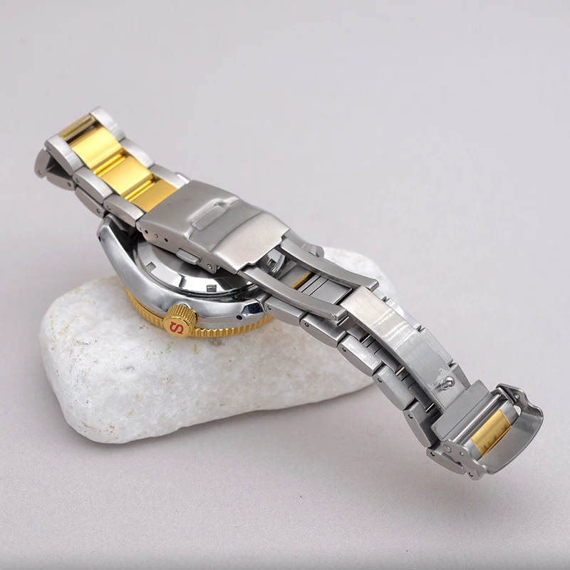 42mm srebrne etui do zegarka SPB185 SPB187 złota ramka z paskiem Seiko NH35 NH36 do naprawy zegarków części zamienne