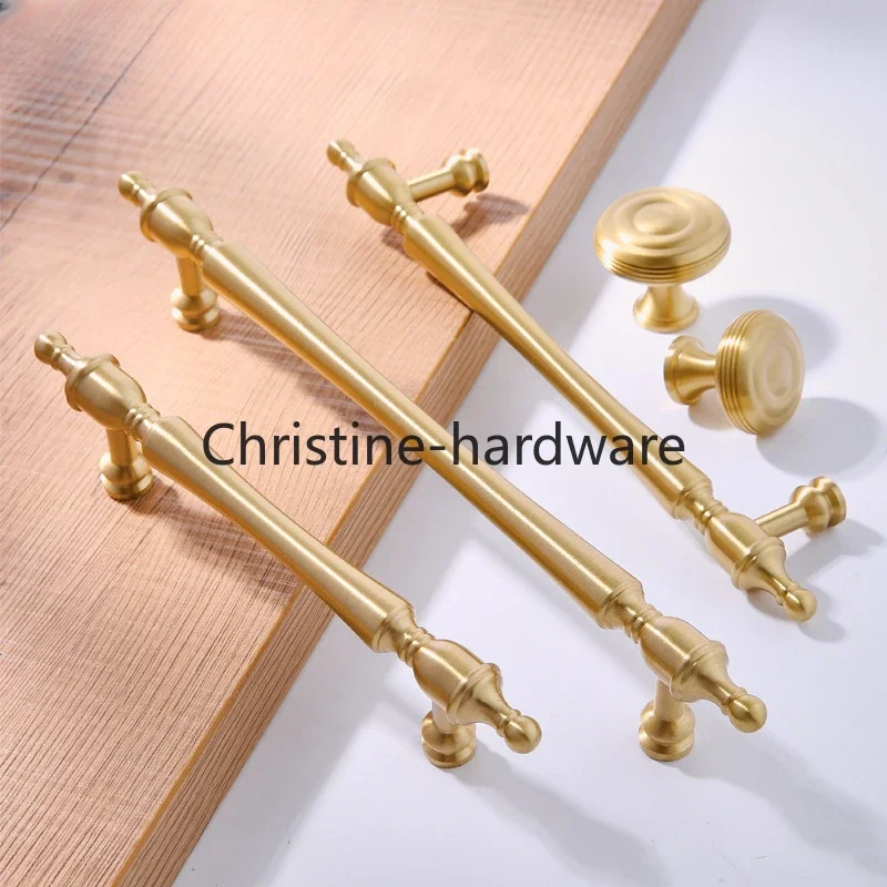 Solid Brass Art Deco Vertical Linear Kitchen Cabinet Handles Knurled Drawer T-bar Bedroom Wardrobes Long Furniture Door Pull