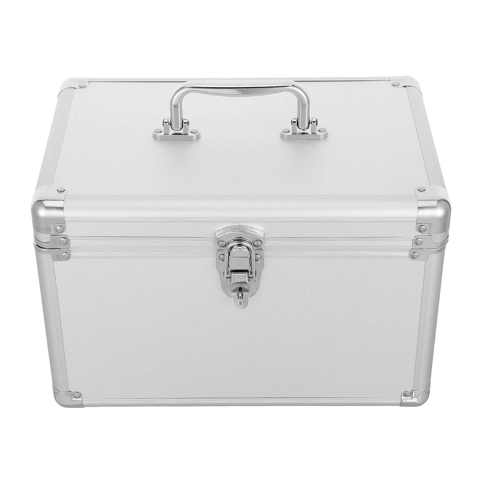 Aluminum Alloy Tool Box Heavy Duty Portable Carrying Case 11.8x7.9x7.9in Organizer for Hand Tools Multimeters Makeup Storage