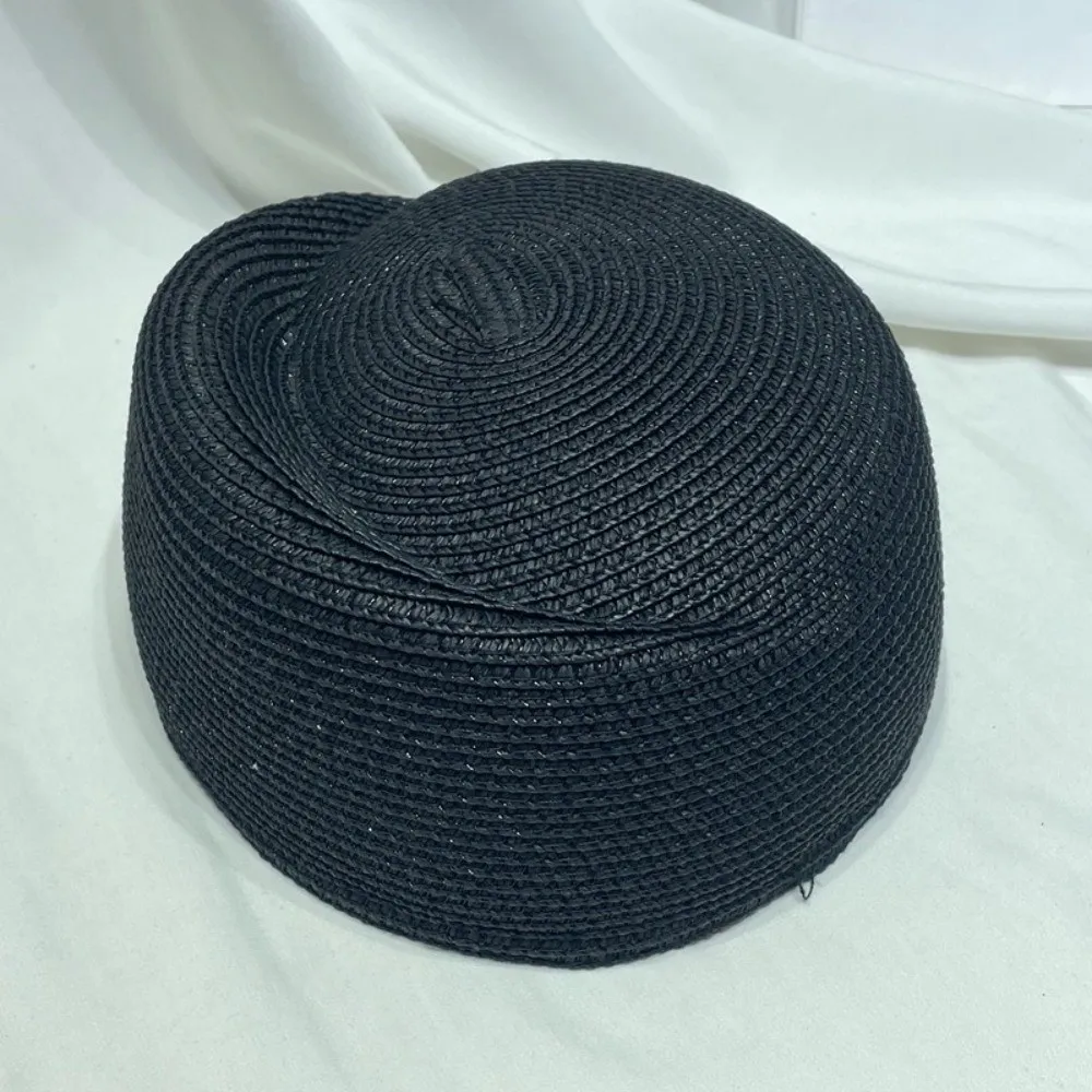 

Fashion Straw Material Beret Hat Breathable Vintage Look Hostess Pillbox Hat Millinery Fascinator Base Cocktail Party